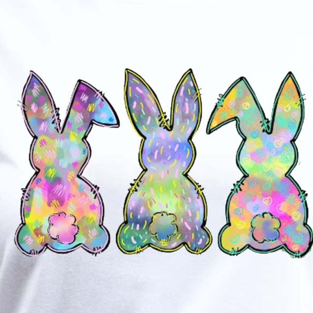 Easter Bunny TShirt Happy Easter Tees, Cute Easter T-Shirt - Picture 2 of 5